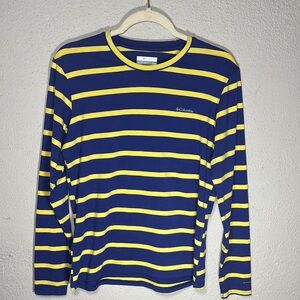 Columbia Blue and Yellow Striped Long Sleeve Shirt
